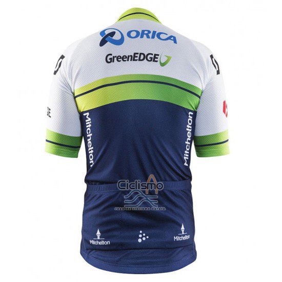 Orica Verdeedge Ropa Ciclismo Culotte Corto 2016 Mangas Cortas Blanco y Azul